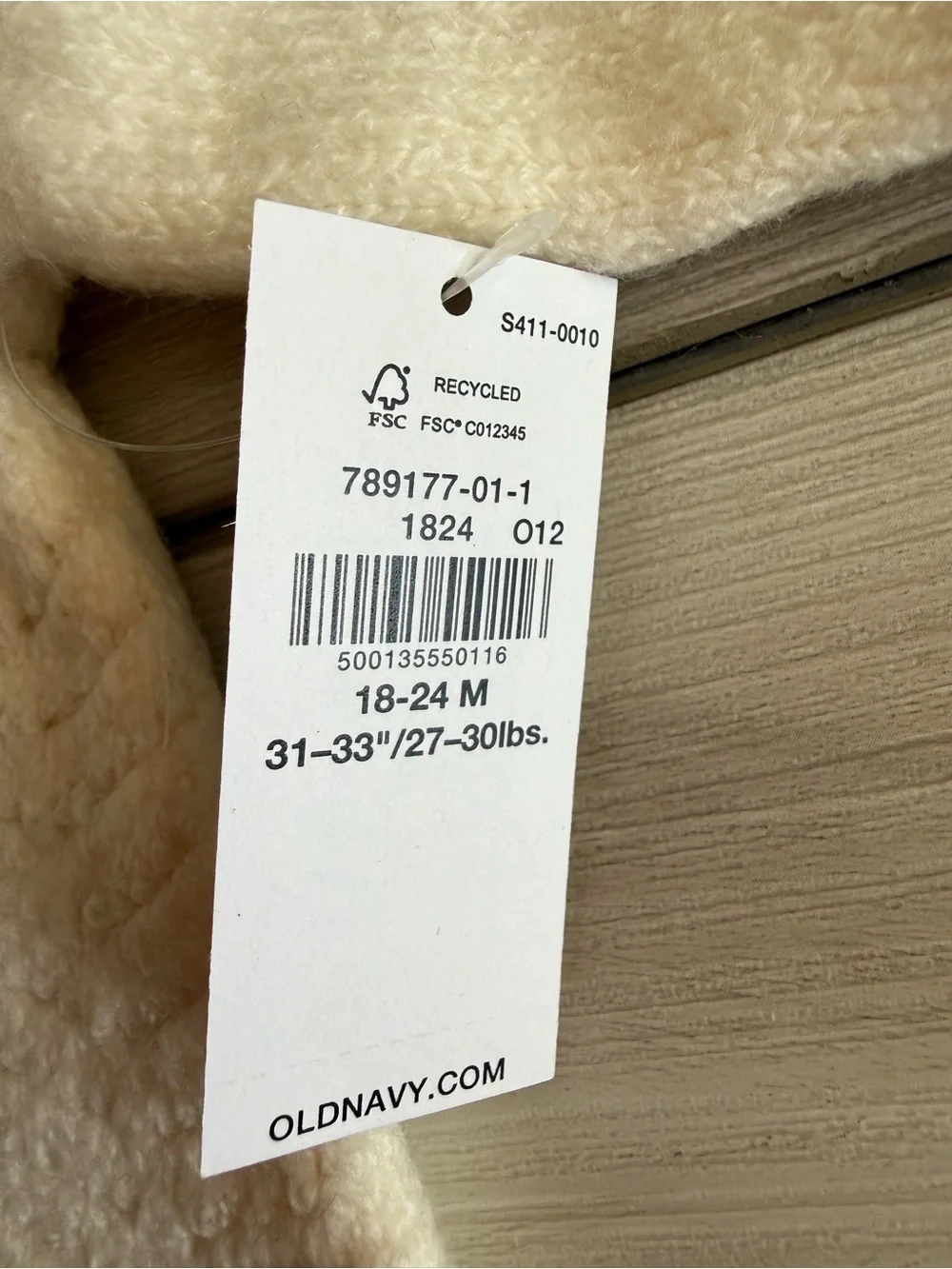 Old Navy SoSoft Ruffled-Shoulder Sweater One-Piece Beige 18-24 Month NWT